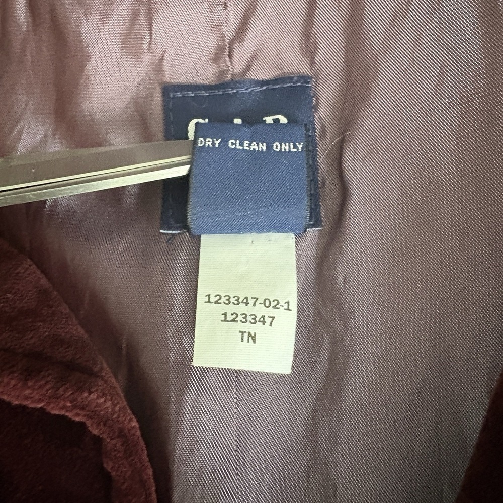 Vintage GAP Blazer Women M Velvet Burgandy/Maroon‎ Classic Y2K Evening Office - Picture 7 of 11